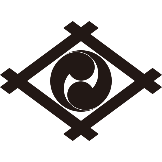 井桁に左二つ巴紋
