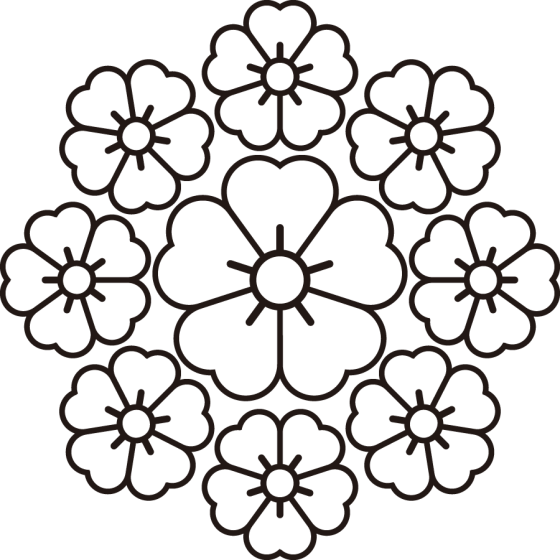 陰九曜桜紋