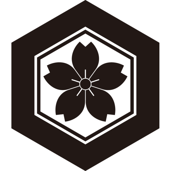 亀甲に山桜紋