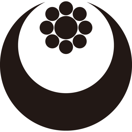 真向い月に九曜紋