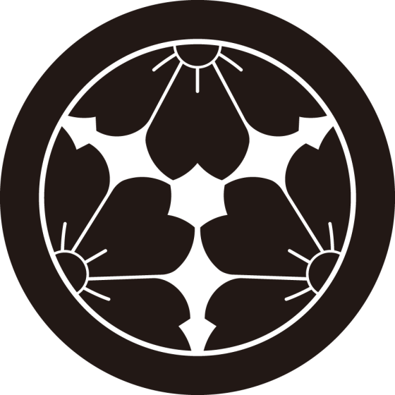 丸に三つ割り山桜紋