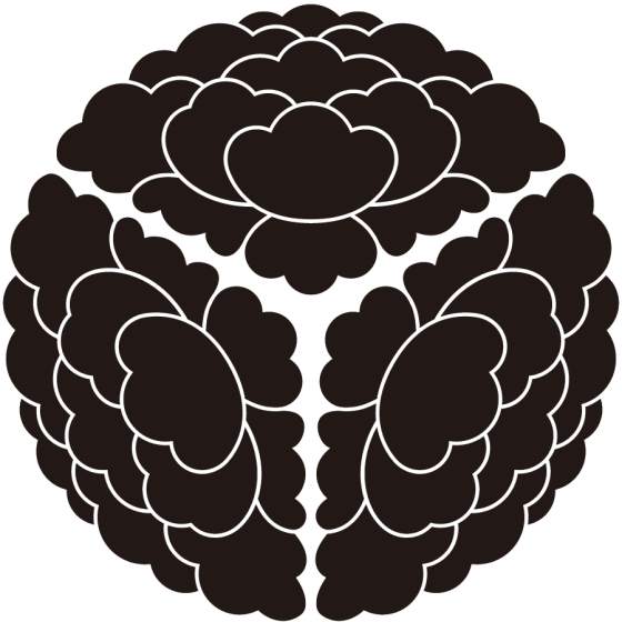 三つ落ち牡丹紋