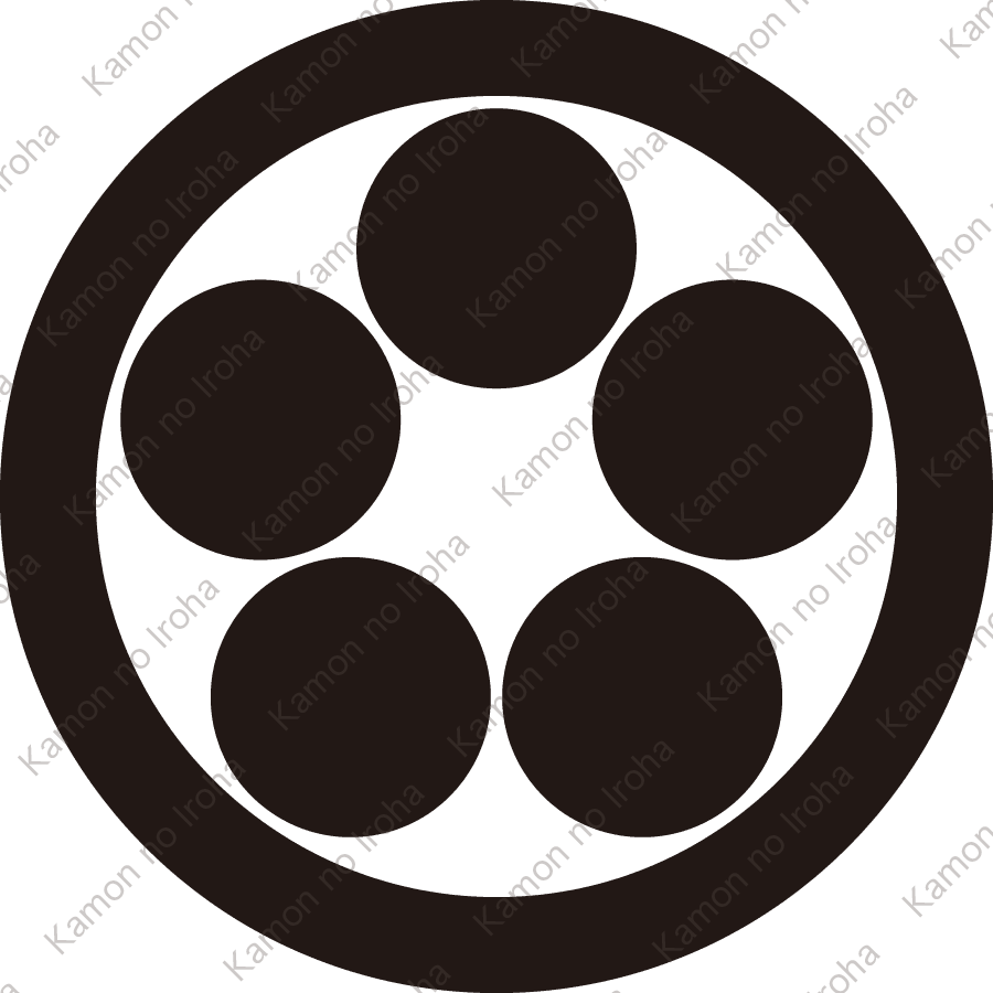 丸に五つ星(2)紋